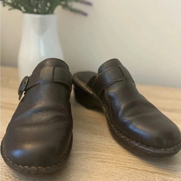 Björndal Bjorndal KellyAnne Leather Clogs Buckle Slides Size 10M - Picture 5 of 7